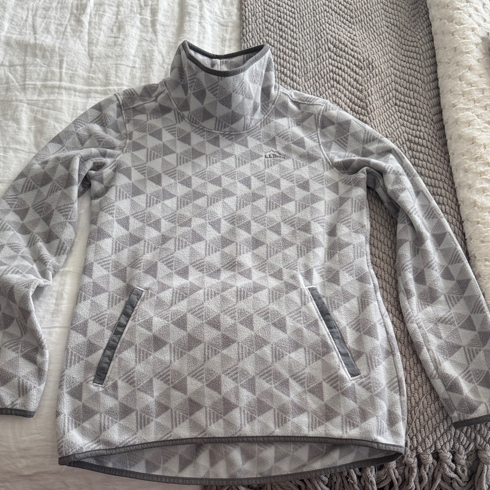 L.L. Bean Gray Geometric Turtleneck Sweater